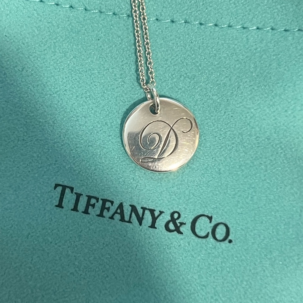 Tiffany & Co. Silver Initial Pendant Necklace